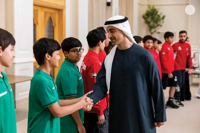 Hamdan bin Mohamed bin Zayed receives winners of UAE Wrestling Federation Cup and UAE Wrestling Clubs League for 2025–2026 season
