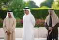 Hazza bin Zayed receives sheikhs, officials and citizens at Al Maqam Palace in Al Ain