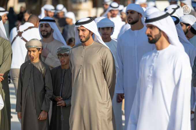 In the presence of Hamed bin Zayed, Khaled bin Mohamed bin Zayed visits Al Hosn Festival
