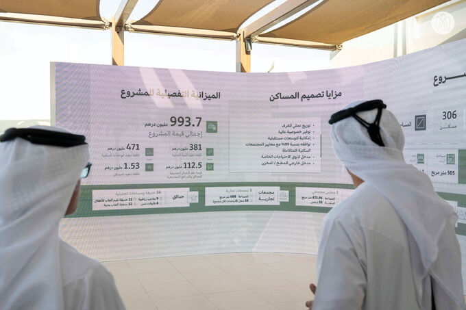 Hazza bin Zayed inaugurates Al Saad residential project in Al Ain Region 