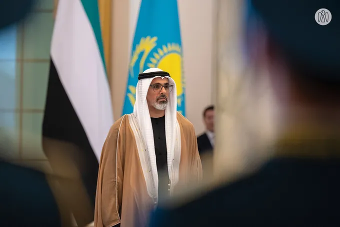 Crown Prince of Abu Dhabi arrives at Presidential Palace in Astana