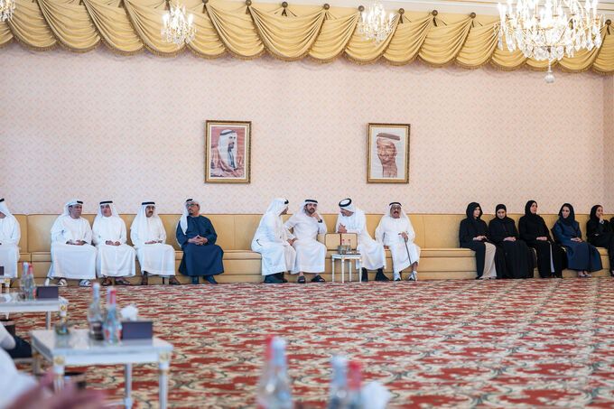 Hamdan bin Mohammed bin Rashid receives Hazza bin Zayed in Dubai