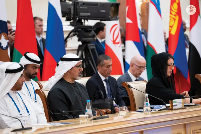 On behalf of the UAE President.. Crown Prince of Abu Dhabi attends Supreme Eurasian Economic Council meeting