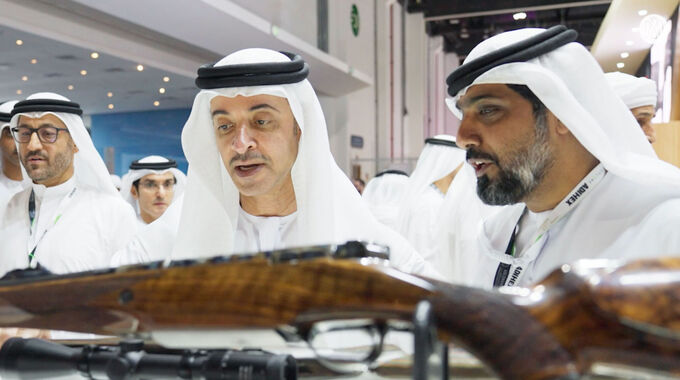 Hazza bin Zayed visits 20th Abu Dhabi International Hunting and Equestrian Exhibition