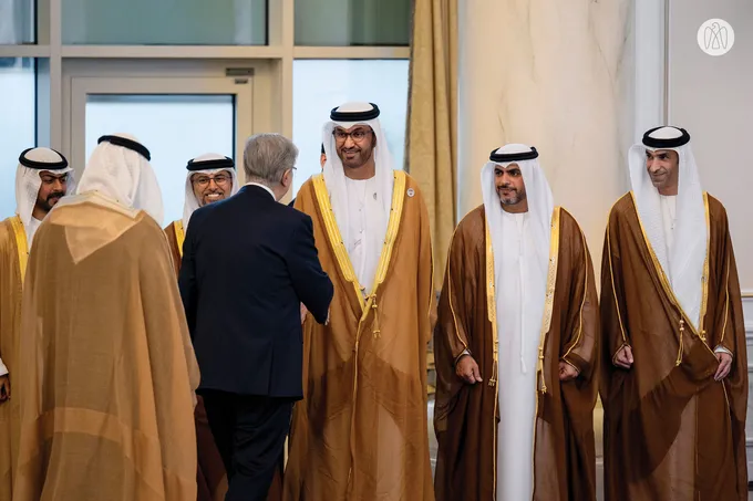 Crown Prince of Abu Dhabi arrives at Presidential Palace in Astana