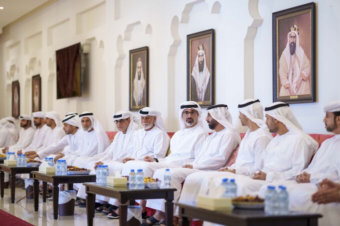 Khaled bin Mohamed bin Zayed offers condolences to Staff Brigadier Abdullah Mohamed Saeed Al Dhaheri on the passing of his mother