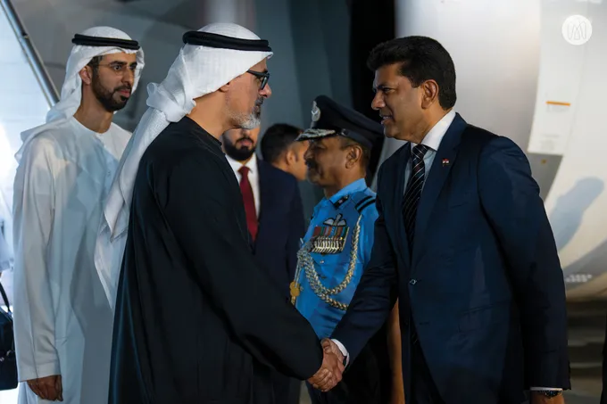 On behalf of the UAE President.. Crown Prince of Abu Dhabi arrives in New Delhi to participate in India AI Impact Summit