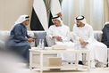 UAE President receives condolences from Rulers of Sharjah, Umm Al Qaiwain, Representative of Sultan of Oman on passing of Sheikh Tahnoun bin Mohammed