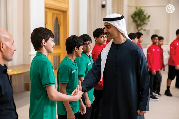 Hamdan bin Mohamed bin Zayed receives winners of UAE Wrestling Federation Cup and UAE Wrestling Clubs League for 2025–2026 season
