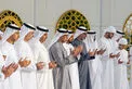 Mansour bin Zayed, Khaled bin Mohamed bin Zayed perform Eid prayer at Sheikh Zayed Grand Mosque