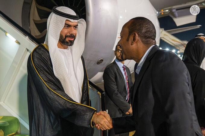 On behalf of UAE President, Crown Prince of Abu Dhabi arrives in Addis Ababa to attend World Without Hunger Conference