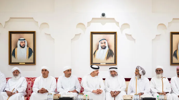 Hazza bin Zayed offers condolences on the passing of Saeed Amer Hamad Al Neyadi