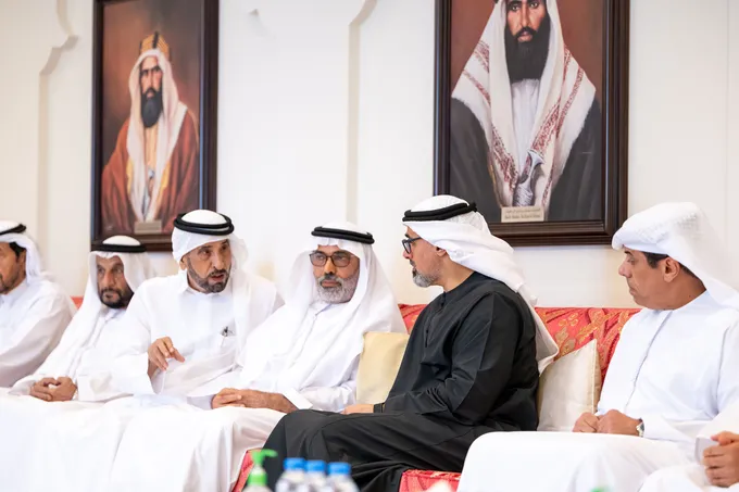 Khaled bin Mohamed bin Zayed offers condolences on the passing of Mohamed Saeed Abdullah Al Qubaisi