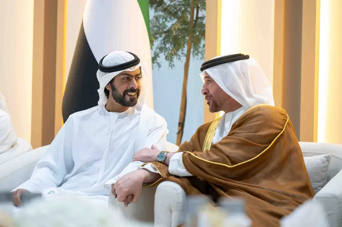 Khaled bin Mohamed bin Zayed attends Omeir Saeed Al Mheiri wedding reception