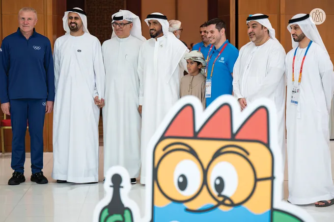 Nahyan bin Zayed and Theyab bin Mohamed bin Zayed attend Open Masters Games Abu Dhabi 2026