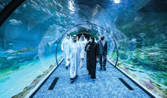 Hamdan bin Zayed visits The national Aquarium to review Abu Dhabi&#039;s efforts to rehabilitate marine life