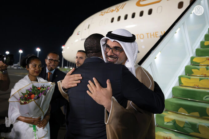 On behalf of UAE President, Crown Prince of Abu Dhabi arrives in Addis Ababa to attend World Without Hunger Conference