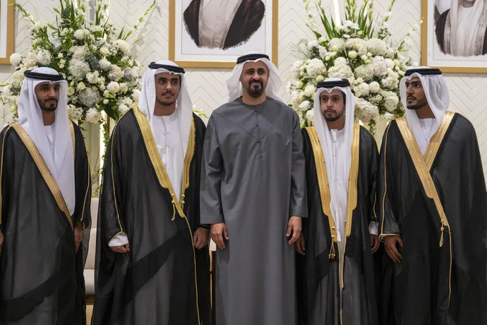 Theyab bin Mohamed bin Zayed attends group wedding of Al Awamir tribe