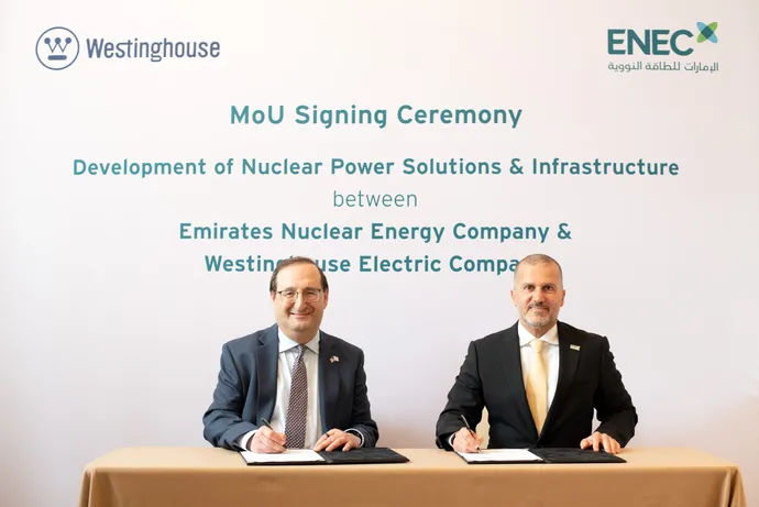 Emirates Nuclear Energy Company and Westinghouse Electric Company sign agreement to accelerate nuclear energy solutions in the US