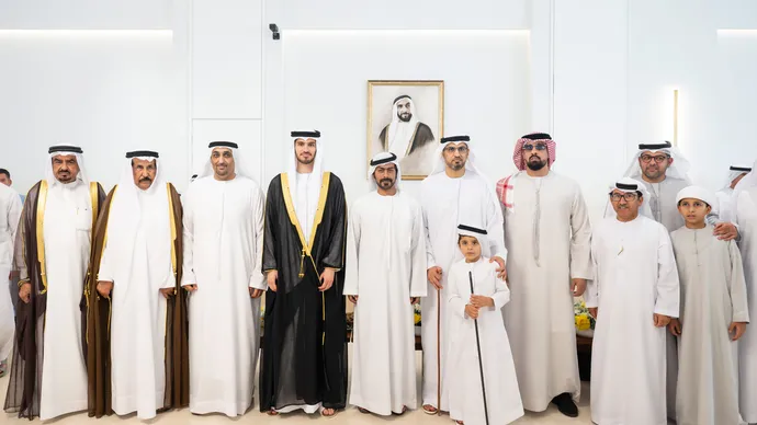 خليفة بن طحنون بن محمد يحضر حفل استقبال بمناسبة زفاف عبدالرحمن محمد الجابر