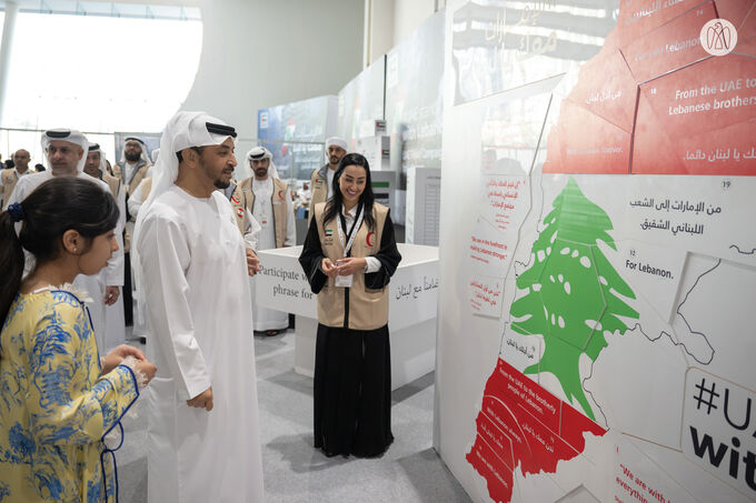 Hamdan bin Zayed participates in UAE stands with Lebanon humanitarian campaign efforts in Abu Dhabi