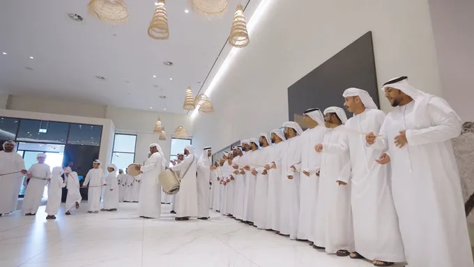 Hazza bin Zayed attends Al Hameli and Al Remeithi wedding reception in Abu Dhabi
