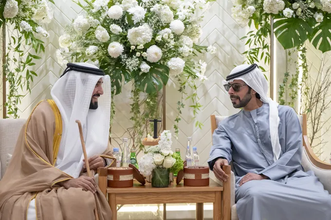 Khalifa bin Tahnoon bin Mohammed attends reception for Al Mansouri weddings