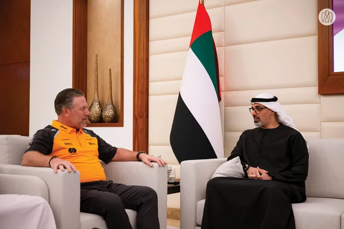 Khaled bin Mohamed bin Zayed meets McLaren Racing CEO