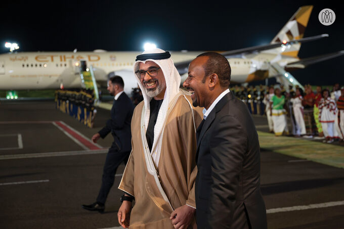 On behalf of UAE President, Crown Prince of Abu Dhabi arrives in Addis Ababa to attend World Without Hunger Conference