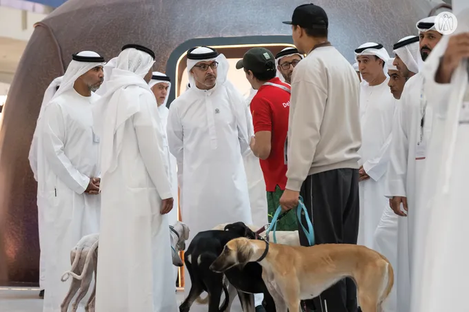 Hazza bin Zayed visits 23rd Abu Dhabi International Hunting and Equestrian Exhibition
