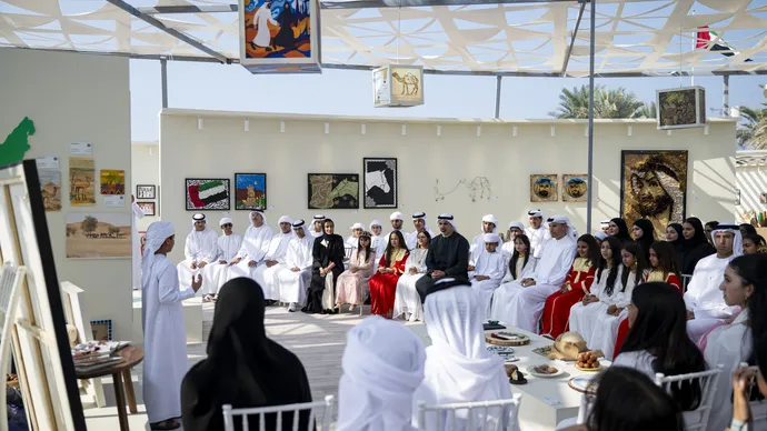 Khaled bin Mohamed bin Zayed visits National Art Expressions student exhibition at Louvre Abu Dhabi