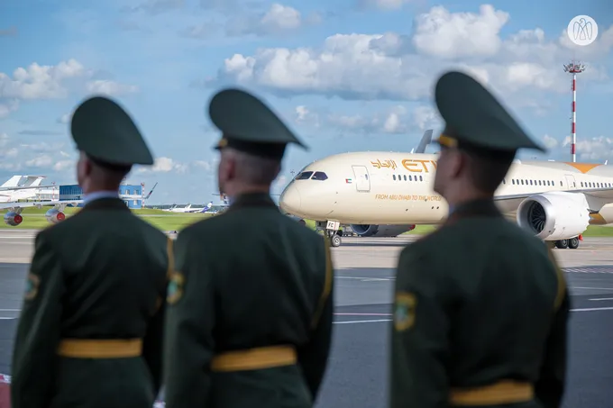 On behalf of the UAE President, Crown Prince of Abu Dhabi arrives in Minsk to attend Supreme Eurasian Economic Council meeting