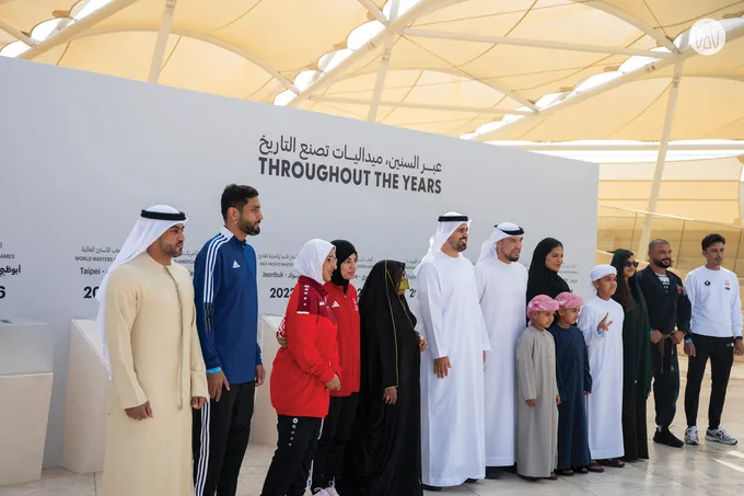 Theyab bin Mohammed bin Zayed witnesses the unveiling of the official medals for the Abu Dhabi Masters 2026 Games