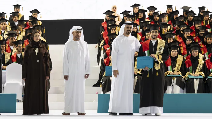 Under the patronage of Mansour bin Zayed, Theyab bin Mohamed bin Zayed attends 19th graduation ceremony of Emirates National Schools’ Abu Dhabi and Mohamed bin Zayed City campuses
