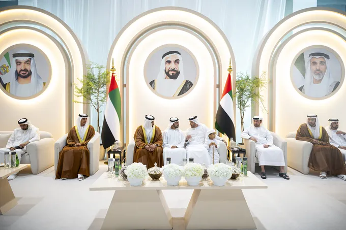 Khalifa bin Tahnoon bin Mohammed attends reception for Al Shamsi and Al Salmi weddings