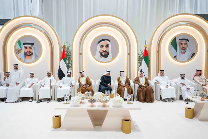 Khaled bin Mohamed bin Zayed attends Omeir Saeed Al Mheiri wedding reception