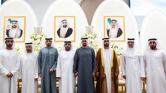 Theyab bin Mohamed bin Zayed attends Omar Saeed Al Badwawi wedding reception