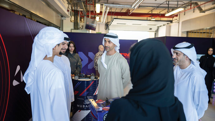 Hamdan bin Mohamed bin Zayed attends DRIFTx exhibition and reviews preparations ahead of Abu Dhabi Autonomous Racing League