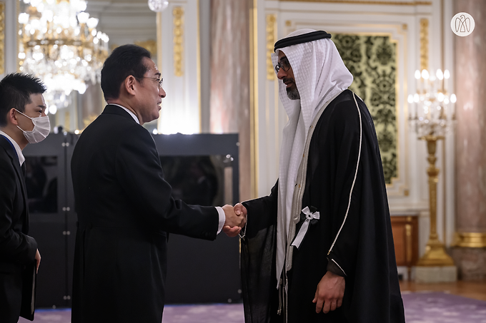 Khaled bin Mohamed bin Zayed visits State Guest House, Akasaka Palace in Tokyo to offer condolences on the passing of former Japanese Prime Minister Shinzo Abe