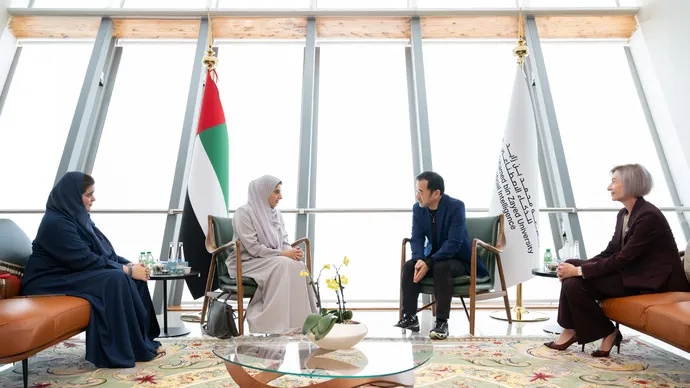 Shamma bint Sultan bin Khalifa meets President of Mohamed Bin Zayed University of Artificial Intelligence to discuss convergence of AI and climate impact