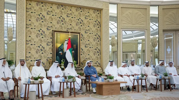 Hamdan bin Zayed receives sheikhs, officials and citizens at Barzat Al Nakheel Palace in Abu Dhabi