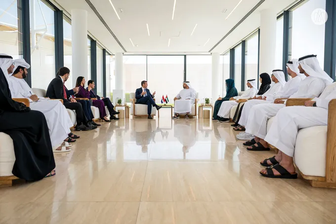 Theyab bin Mohamed bin Zayed receives President of the Republic of Paraguay at Wahat Al Karama