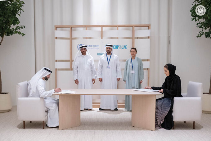 Theyab bin Mohamed bin Zayed witnesses signing of strategic partnerships during COP28 UAE