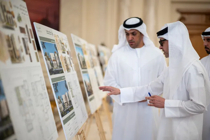 Hazza bin Zayed reviews updates and progress of housing projects in Al Ain Region