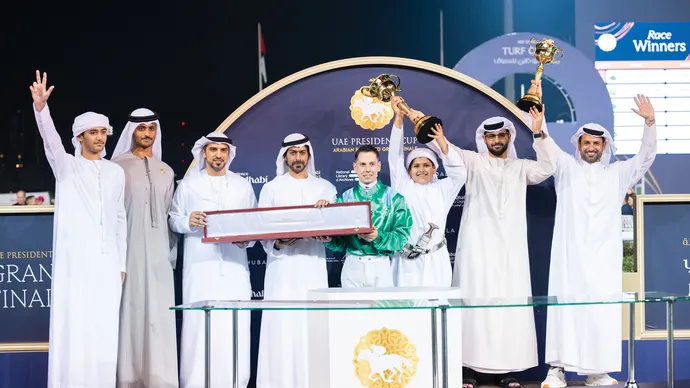 Under the patronage of Mansour bin Zayed, Khalifa bin Tahnoon bin Mohammed attends grand finale of 33rd UAE President Cup for Arabian Purebred Horses