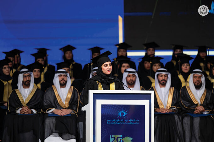 Theyab bin Mohamed bin Zayed attends Emirates College for Advanced Education graduation ceremony