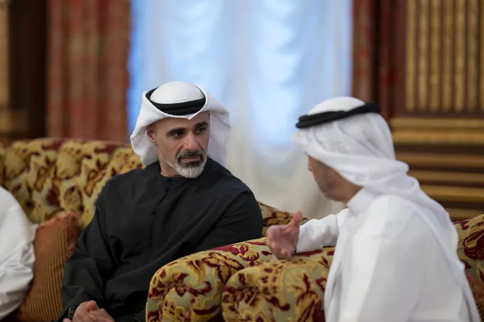 Khaled bin Mohamed bin Zayed offers condolences on the passing of Mohammed bin Butti Al Hamed’s wife
