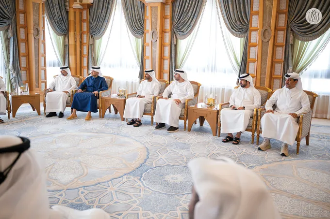Theyab bin Mohamed bin Zayed Receives Minister of Transport of Qatar