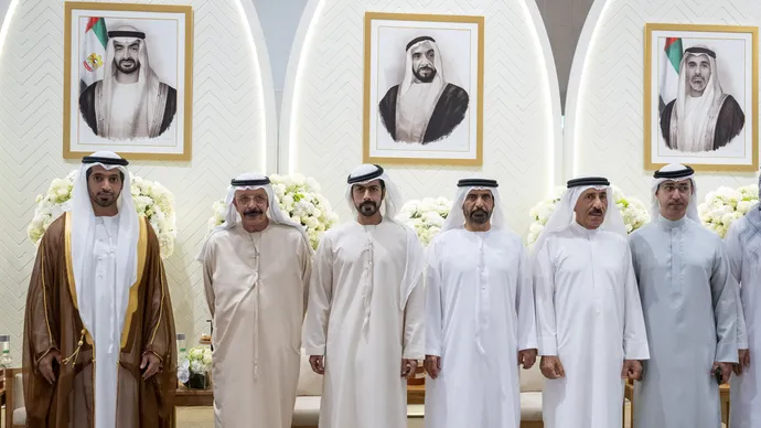 خليفة بن طحنون بن محمد  يحضر حفل استقبال بمناسبة زفاف عبدالله محمد الظاهري