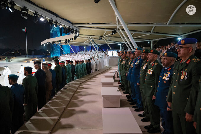 Humaid bin Rashid Al Nuaimi attends Commemoration Day ceremony at Wahat Al Karama in Abu Dhabi